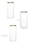 4-3 Bamboo Vacuum Lid Round Borosilicate Glass 3-Piece Jar Set Storage Container 2100ml 10X30Cm - 7
