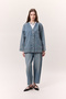Button Closure Denim Jacket Blue - 5