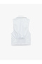 Cotton Zipper Sleeveless Classic Collar Striped Crop Corset Blouse - 4