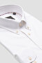 Luca Twill Cotton Comfort Fit White Button down Collar Men's Plain Shirt - 2