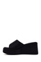 Women's Black Stone Filled Heeled Fabric Slippers 26Sfe49866F - 3