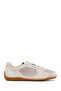 Women's Beige Lace-Up Suede Leather Sneaker 26Pfd141614