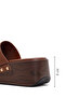 Women's Brown Wedge Heeled Slippers 26Sfe475318 - 4