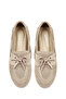 Women's Beige Suede Leather Loafer 26Pfd202210 - 4