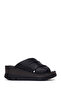 Women's Black Wedge Heeled Leather Comfort Slippers 26Sfd342118