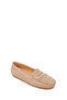 Women's Beige Suede Leather Loafer 26Pfd291210 - 7