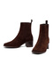 Women's Brown Thick Heeled Suede Leather Chelsea Boots 25Wfd188210 - 3