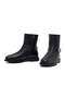 Women's Black Zippered Leather Boots with Metal Detail 25Wfd270718 - 3