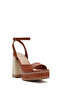 Women's Tan Ankle Buckle Platform High Thick Heeled Shoes Sandals 25Sfd443118 - 7