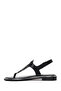Women's Black Leather Flip-Flop Sandals 26Sfd360618 - 3