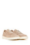 Women's Beige Lace-Up Thick Sole Suede Leather Sneaker 26Pfd511110 - 2