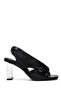 Women's Black Transparent Thick Heeled Sandals 26Sfd441218