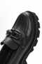 Women's Black Thick Sole Genuine Leather Loafer, Masculine Shoes, Casual Shoes 25Sfd180318 - 8