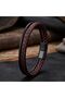 Red Color Multiple Men's Leather Bracelet - 21 cm - 3