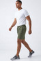 Men's Khaki Breathable Quick-Drying Zipper Pocket Detailed Back-Pleated Shorts Patterned Fabric - 5