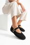 Black Women's Knitted Ballerina Shoes Women's Shoes Casual Shoes - 3