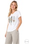 Women's Black 100% Cotton Regular Fit Floral Embroidered Knitted T-Shirt - 4