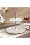 Mison 2-tier Marble Cake Stand Dia30x33cm -white - 2