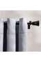 Corleone 13/16mm Single Curtain Rod Extendable 71x120cm - Black - 2