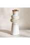 Niva Ceramic Taper Candle Holder 6.5x6.5x16cm - Beige - 4