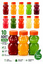 Bearish Pet Bottle School Picnic Juice Smoothie Detox Ginger Transparent Plastic Empty Beverage Leakproof