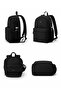 Unisex Black Waterproof Daily Backpack with Pocket - 5