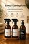 Bathroom Organizer Set with Wooden Stand, Black Label Face Cream Bottle