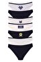 Women's Navy Blue White Cotton Lycra Panties 7 Pack 37000-472
