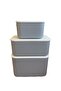طقم 3 مقاسات رمادي 6 - 13 - 21 لتر صندوق تخزين منظم خزانة متعدد الأغراض - 3