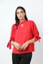 Solid Short-Sleeve Top with Tie