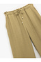 Linen Blend Wide Leg Pants with Lace-Up Pockets at the Waist - 5