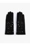 Soft Textured Pearl Embroidered Fleece Gloves - 3
