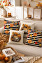 Autumn Series Double-Sided Digital Printed 4-Piece Throw Pillow Cover Set (Halloween Autumn)