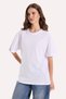 Women's Slim Fit 100% Cotton Short Sleeve Crew Neck White T-Shirt Blouse