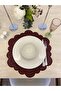 Flora Burgundy Color Leather American Service Set - 2