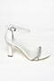 S251344109 White Thick Heeled Women's Evening Dress Shoes - 6