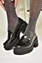 T996152008 Black Patent Leather Thick Heeled Women's Shoes - 4