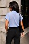 Women's Ice Blue Short Sleeve Shirt ARM-19Y001088 - 2