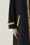Lace Detailed Long Trench Coat Black - 2