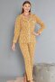 Boydan Buttoned Shawl Patterned Long Sleeved Pajama Set 09-254 - 3