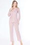 Long-Sleeved Button-Down Pajama Set Comfortable Knitted Fabric Home Wear 89-122 - 4