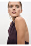 Draped collar satin blouse - 6