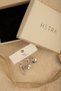 Silver Colored Zircon Stone Triangle and Crystal Baguette 3-Piece Earring Set - 3
