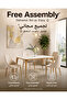 طاولة طعام رخامية مع 4 كراسي جلدية مقاس 130x80x75 سم