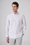 Men's Navy Blue Cotton Trendy Striped Dynamic Fit Shirt - 3