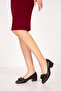 Genuine Leather Short Heeled Bow Shoes Şhn.1085 - 5