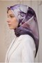 100% twill silk tie-dye flower patterned plum - cream colored 90x90 scarf sewing method: hand stitching - 3