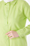 Plain Shirt Collar Women's Green Tunic - 13141 - 5