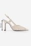 Women's Stiletto Pointed Toe Hand Knitted Strappy Classic Heeled Shoes Ballet Ecru - 3