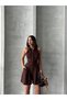 Women's sleeveless shirt collar belt detailed stylish linen jumpsuit - 5